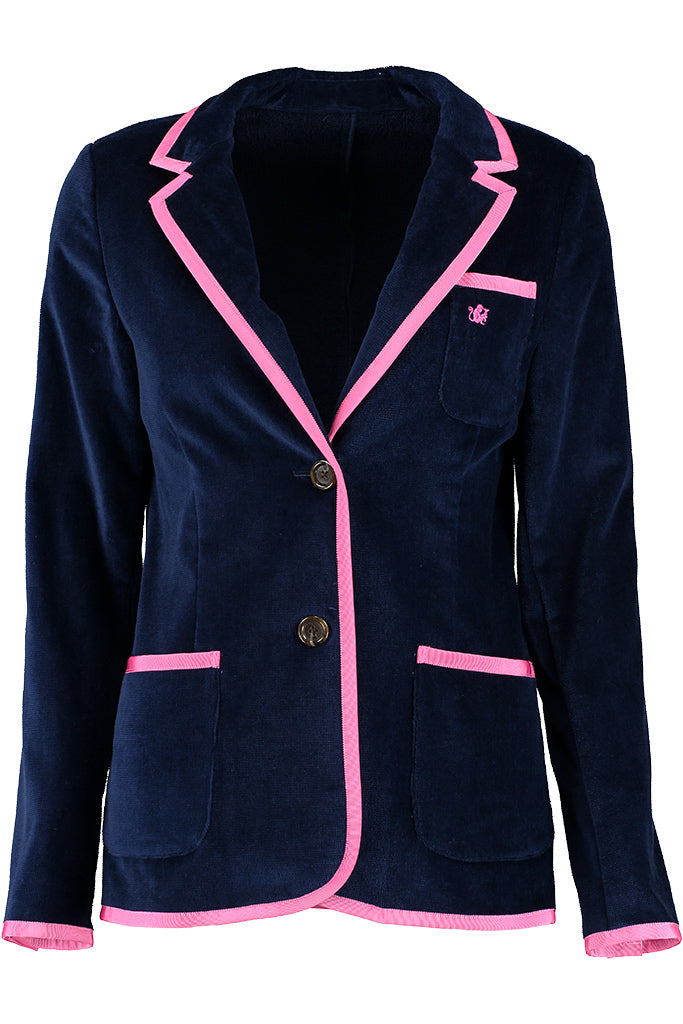 Women's Navy & Pink Toweling Blazer (Last One, Size 14)