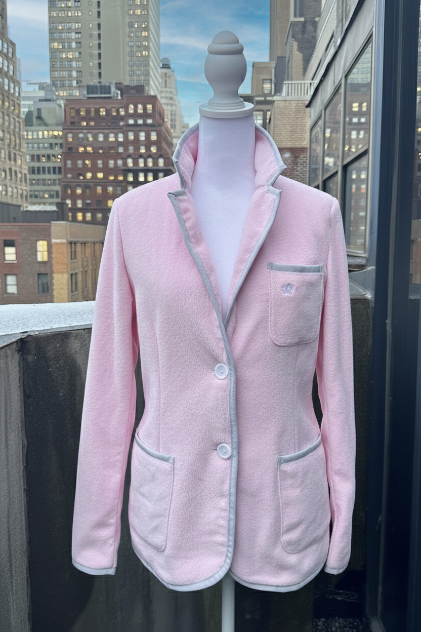 Women's Pink Blazer with Silver Blue Trim