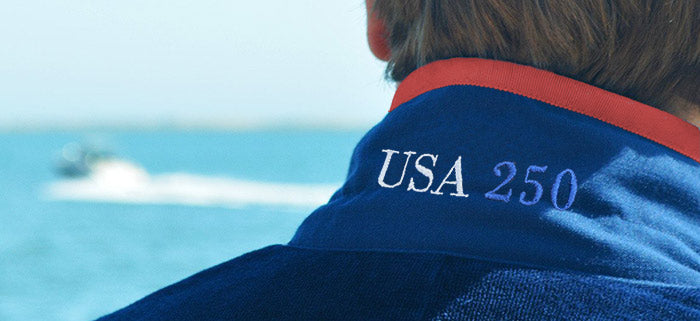 Special Edition USA 250 Navy/Red Toweling Blazer for Women