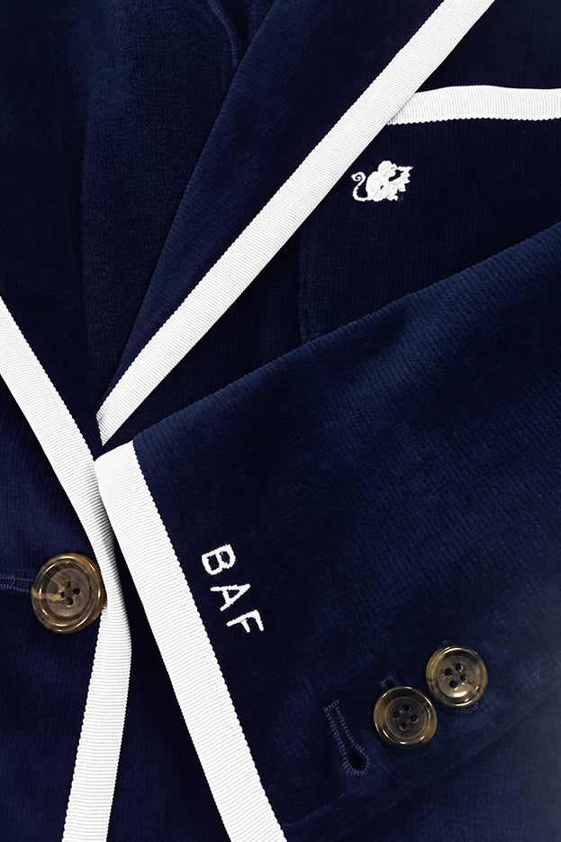 Men's Navy & White Terry Cloth Toweling Blazer