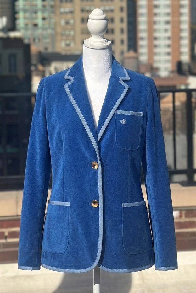 Women's Royal Blue Blazer with Silver Blue Trim
