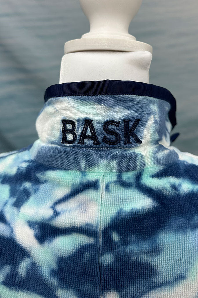 Women's White/Navy Tie Dye Terry Cloth Toweling Blazer